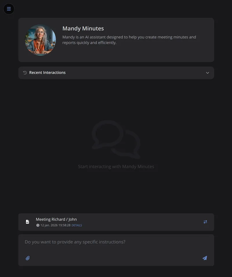 Select a transcription and provide specific instructions for your report